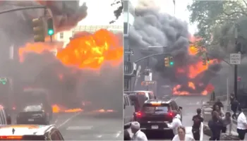 Video/ Panik në Manhattan! Makina shpërthen në mes të rrugës, nuk raportohet për viktima