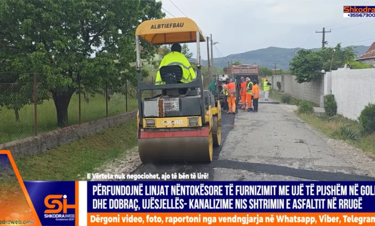 VIDEO – Përfundon shtrimi i linjave nëntokësore, Ujësjellës- Kanalizime Shkodër nis asfaltimin e rrugëve