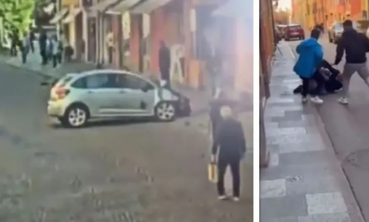 VIDEO- Publikohen pamjet kur i riu me makinë hyn në mes të turmës, momenti kur kalimtarët ndalojnë autorin