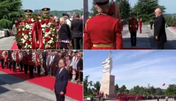 VIDEO / Sot 5 Maji, Rama dhe Begaj vendosin kurora me lule te “Nënë Shqipëri”: Dëshmorët a Atdheut, të paharrueshëm