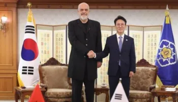 Vizita në Korenë e Jugut, Rama takim me kryeministrin, Kim Min-seok