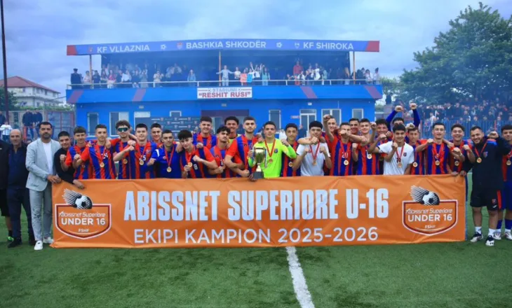Vllaznia fiton “klasiken” e vogël ndaj Tiranës dhe shpallet kampione e Abissnet Superiore U-16