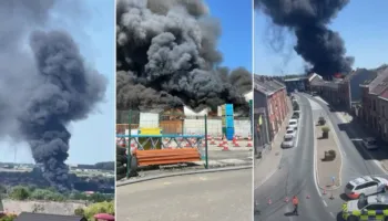Zjarr masiv në një depo tekstili/ Evakuohen qytetarët në Bruksel, panik për shpërthimin e bombolave të gazit në ndërtesën pranë