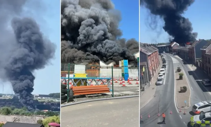 Zjarr masiv në një depo tekstili/ Evakuohen qytetarët në Bruksel, panik për shpërthimin e bombolave të gazit në ndërtesën pranë