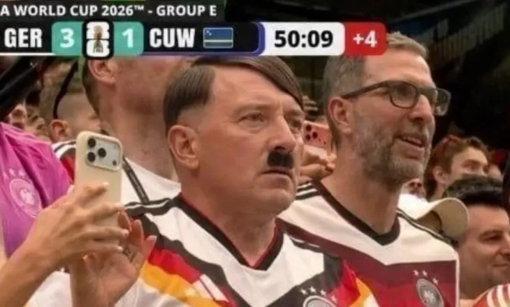 Adolf Hitler shfaqet në tribunat e Botërorit, tifoz gjerman: “Jam unë, por me fytyrë të manipuluar…”