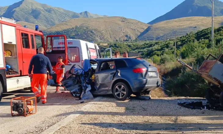 Aksident i rëndë në Delvinë, një i vdekur dhe tre të plagosur si pasojë e përplasjes së dy automjeteve
