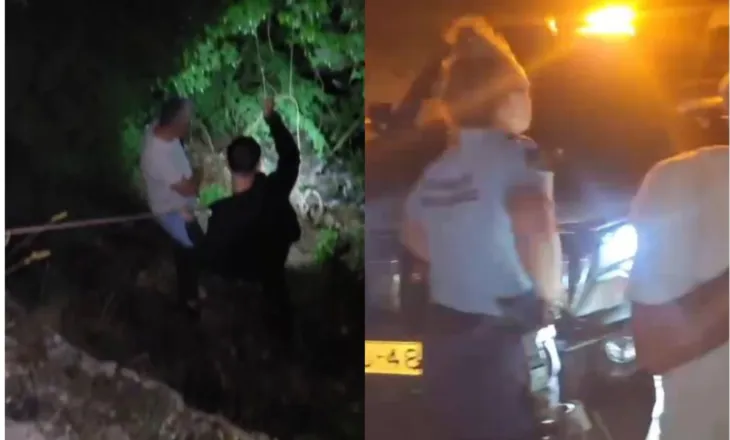 Aksident pranë Syrit të Kaltër, dy persona rrëzohen me motor në humnerë