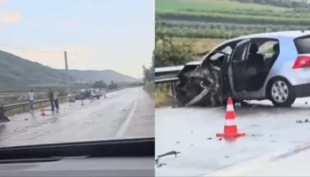 Aksident rrugor në Elbasan/ Kamioni përplaset me një automjet, plagoset rëndë një person