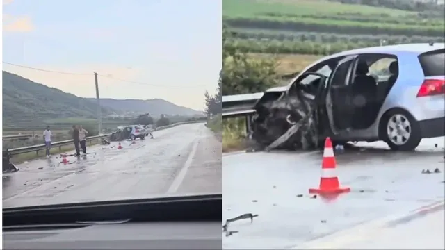 Aksident rrugor në Elbasan/ Kamioni përplaset me një automjet, plagoset rëndë një person