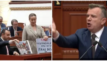 Demokratët me pankarta në Kuvend, Balla: Flamingo nga Temu! Projekti në Zvërnec do vazhdojë, Shqipëria drejt BE
