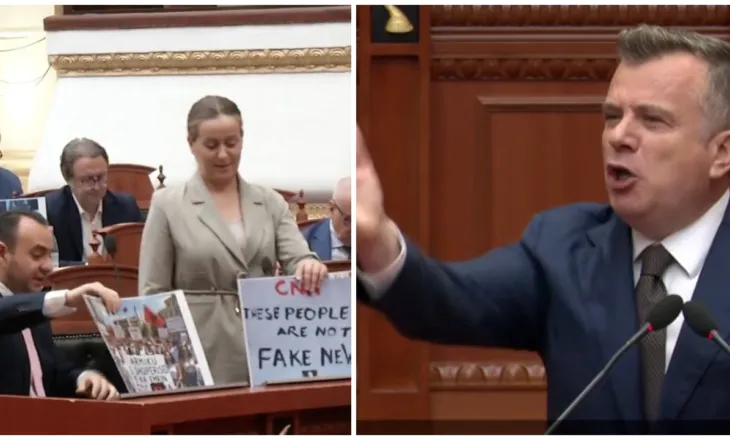 Demokratët me pankarta në Kuvend, Balla: Flamingo nga Temu! Projekti në Zvërnec do vazhdojë, Shqipëria drejt BE