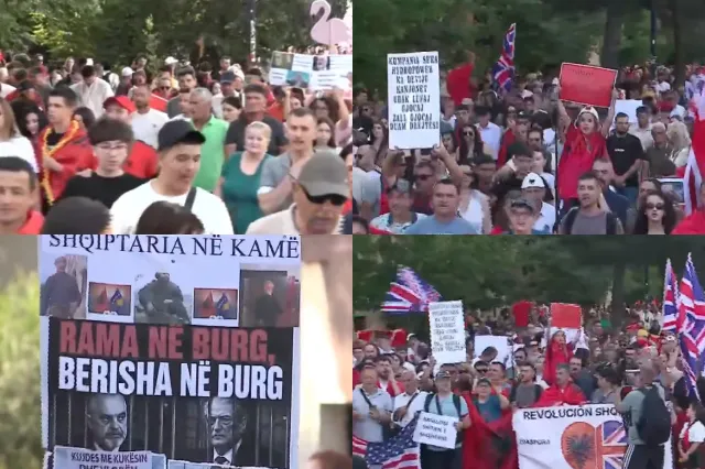 Dita e 15 e revoltës kundër Ramës/ Nis marshimi drejt bulevardit, kërkohet dorëheqja e kryeministrit: Ju erdhi fundi!