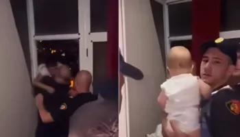 Foshnja 8-muajshe qan në krahët e efektivit, momenti kur policët heronj shpëtuan fëmijët nga flakët në Laprakë