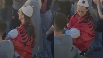 FOTO-LAJM/ Jo vetëm të rinj, në protestën për Zvërnecin  të pranishëm edhe fëmijë e bebe