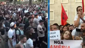 “Hiqni kapelet!”/ Turma e protestuesve thirrje: Nuk është turp të jesh polic, por të mos zbatosh ligjin!