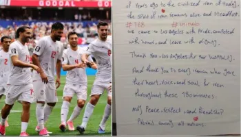 Irani lë një mesazh drithërues në letër në dhomën e zhveshjes pas barazimit ndaj Belgjikës (foto)