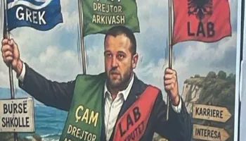 Karikatura në protestë/ Bido: U prodhua nga Fredi Belerit, do vijoj të flas për plagën e Çamërisë