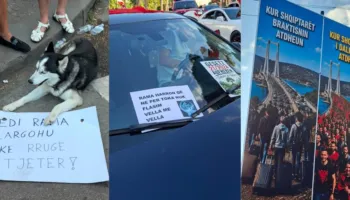 “Kur shqiptarët i dalin zot atdheut”/ Protestuesit me pankarta në duar para Kryeministrisë (FOTO)