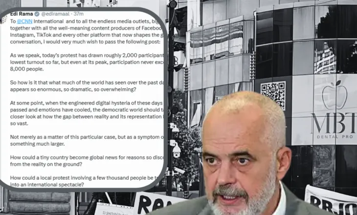 Mediat ndërkombëtare jehonë protestës në Shqipëri, reagon Rama: Histeri digjitale, protesta nuk ka kaluar kurrë 8 mijë pjesëmarrës
