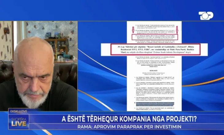 “Po ngatërrojmë dynjanë me këto letra që hidhen e priten”, Rama për Zvërnecin në “Shqipëria Live”: Nëse do të kishte leje ndërtimi që në 2025, do kishin nisur punimet