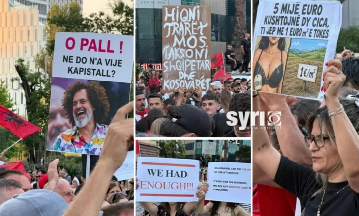 Protesta e 18-të/ Pankartat ‘pikante’ për Ramën: 5 mijë euro kushtojnë dy c*ca, ti jep me 1 euro m² e tokës