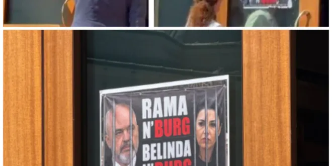 Protestë te Kuvendi/ “Rama në burg, Belinda në burg”, Klosi i PS gris pankartën