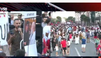 Protestuesi mesazh për Marta Kos: Nuk pinë më ujë garancitë, të anulohet ligji 21/2024
