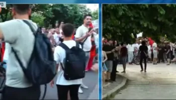 Protestuesit ndalin marshimin te selia e PD, përplasje verbale me demokratët: Opozitë e shitur!