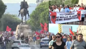 Protestuesit ndezin Tiranën! Mijëra qytetarë mblidhen para Kryeministrisë: Rama ik, jep dorëheqjen!