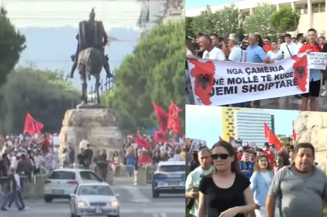 Protestuesit ndezin Tiranën! Mijëra qytetarë mblidhen para Kryeministrisë: Rama ik, jep dorëheqjen!