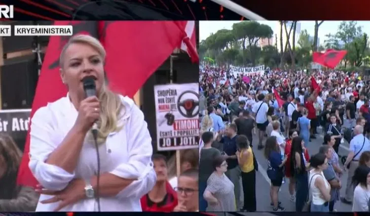 Protestuesja sfidon Taulant Ballën: Po je burrë, hajde këtu në protestën tonë…