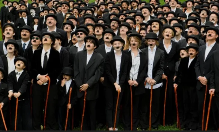 Qindra të veshur si Charlie Chaplin, tentojnë rekord botëror në Zvicër