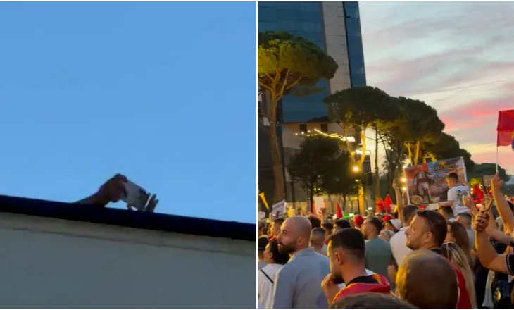 Qytetarët kërkojnë dorëheqjen e Ramës, gardisti fotografon turmën nga tarraca e Kryesisë së Kuvendit