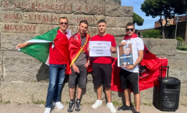 ‘Rama burg, Belinda burg’/ Shqiptarët protestojnë me brohoritje në Romë