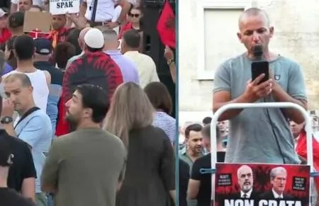 “Rama e Berisha, non grata nga shqiptarët”/ Protestuesi: Në shesh jo si të djathtë e të majtë! Bashkë zëri ynë bëhet…