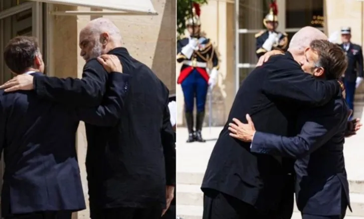 Shtrëngime duarsh dhe përqafime/ Rama pritet me nderime të larta nga presidenti Macron