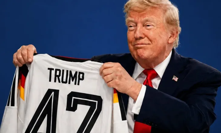 Trump merr dhuratë nga kancelari gjerman, fanellë me emrin e tij dhe numrin 47