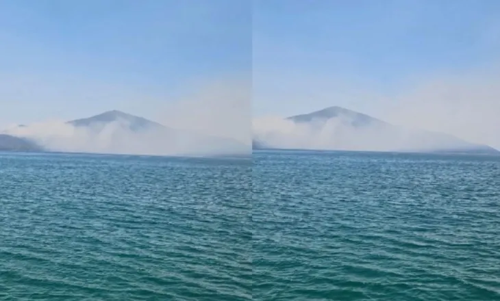 Vatër zjarri në Karaburun, tymi mbulon një pjesë të zonës