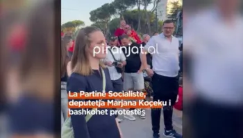 VIDEO/ Braktisi Edi Ramën, deputetja Marjana Koçeku i bashkohet protestës