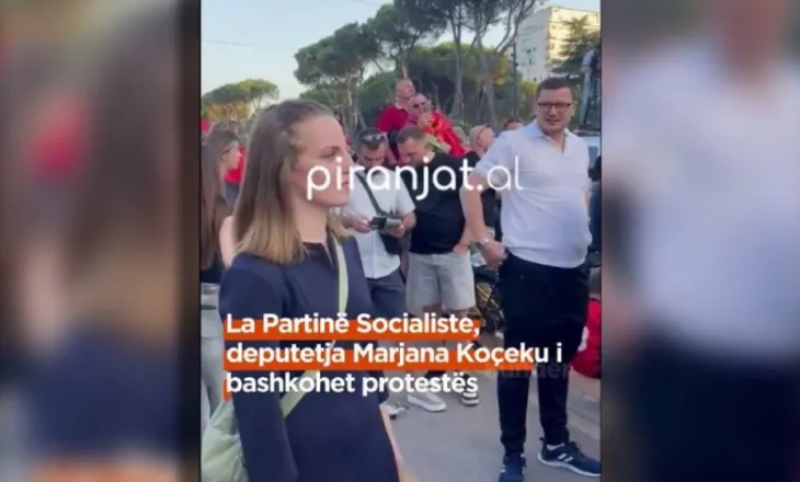 VIDEO/ Braktisi Edi Ramën, deputetja Marjana Koçeku i bashkohet protestës