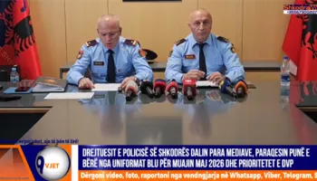 VIDEO – Drejtuesit e policisë në Shkodër, dalin para mediave, flasin për punën gjatë majit dhe prioritetet