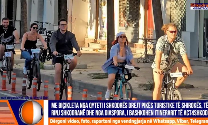 VIDEO – Me biçikleta nga qyteti deri në Shirokë, të rinj nga Shkodra dhe Diaspora i bashkohen itinerarit