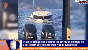 VIDEO – Mjeti lundrues pësoi avari në det të hapur, Policia Kufitare ndërhyn e shpëton 3 shtetas në Velipojë