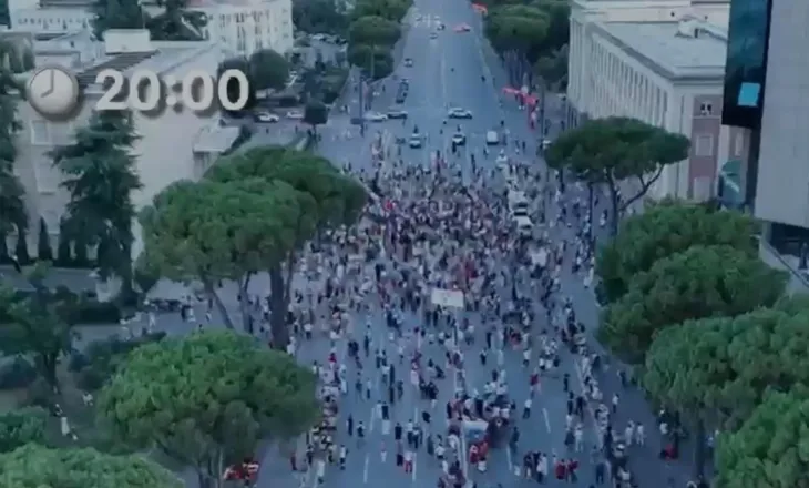 VIDEO/ Pamjet nga ajri, ja pjesëmarrja në protestën e sotme para Kryeministrisë