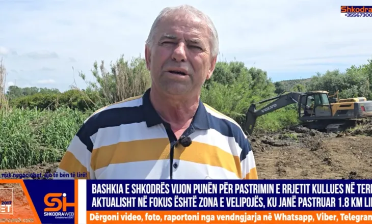VIDEO – Pastrohet 1.8 km linear kanale kulluese në zonën e Velipojës, synohet pastrimi i të gjithë rrjetit