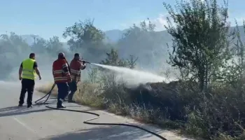 Zjarr në aksin Kukës-Gostil, tymi i dendur vështirëson qarkullimin! Flakët shuhen në kohë rekord