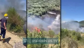 Zjarr në kodrat e Shtërmenit në Elbasan