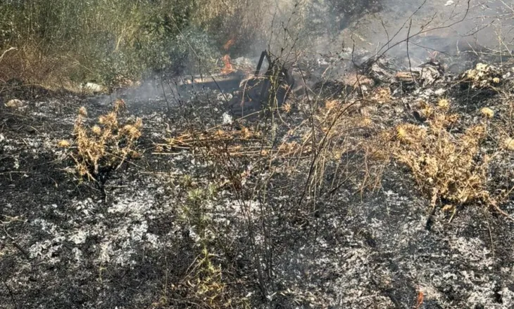 Zjarr pranë varrezave të fshatit Zenelaj në Gjirokastër