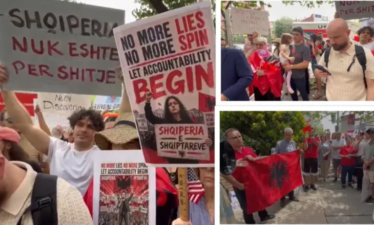 Zvërneci! Protestë edhe në SHBA, shqiptarët mblidhen para ambasadës në Uashington