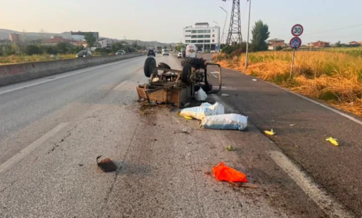 Aksident i rëndë në Rrogozhinë-Lushnjë/ Furgoni përplaset me mjetin bujqësor, plagoset 50-vjeçari